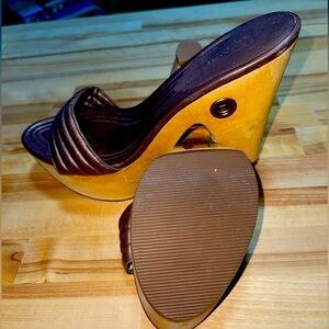 Coach Wood Slides, Size 10M – Juliette Pleather Sandals